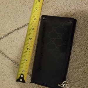 Gucci Guccissima wallet with chain
